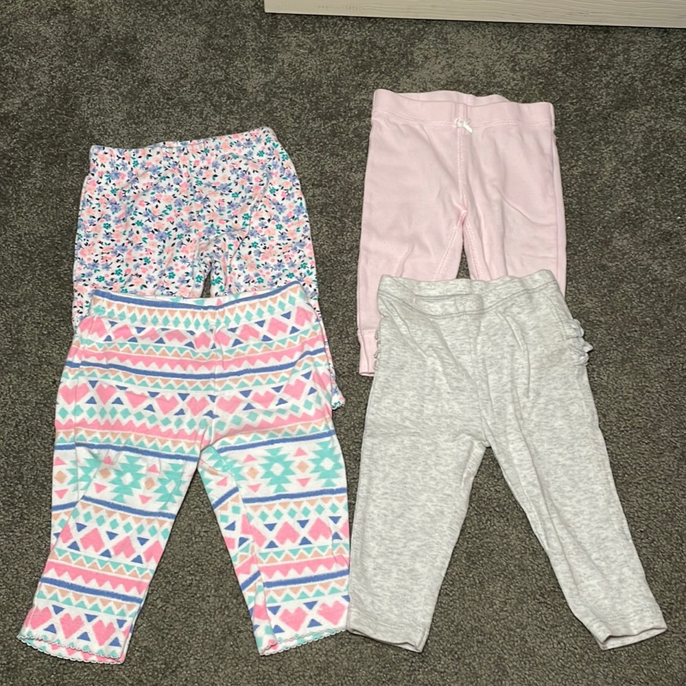 4 sets of baby girls pants. All Carter’s brand. Gently used, no stains.